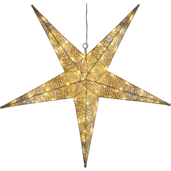 LED āra dekors piekarama zvaigzne zelta Star Trading SEQUINI, 75cm, 72LED, IP44, ar vizuļiem
