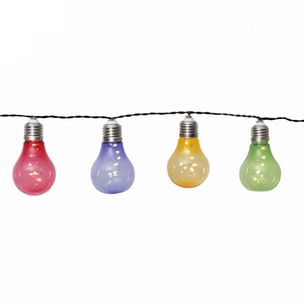 LED āra virtene ar saules baterijām Glow, krāsaina, 1,9m, 50LED, IP44, 2MODE