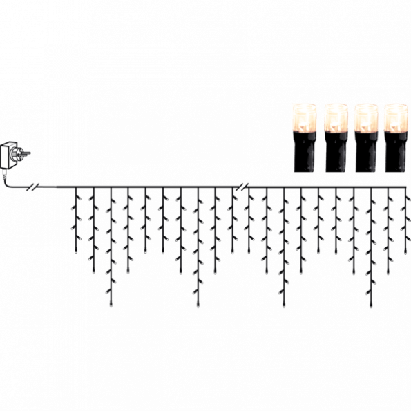 LED āra virtene lāstekas Star Trading Icicle Crispy, 5,9×0,55m, 240LED, 3000K, IP44