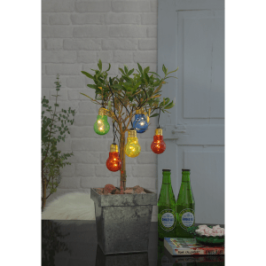 LED āra virtene Glow, krāsaina, 1m, 5LED, IP44, 3xAA, Ar taimeri