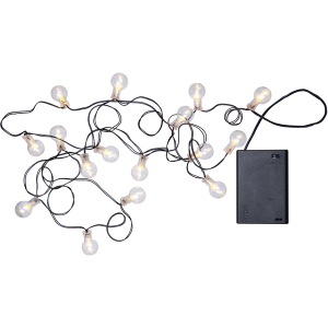 LED Virtene bumbiņas Globe Light 2300K, 2,4m 16LED, IP20, 3xAA, Ar taimeri