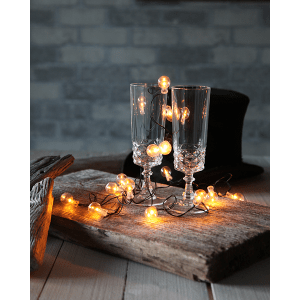 LED Virtene bumbiņas Globe Light 2300K, 2,4m 16LED, IP20, 3xAA, Ar taimeri