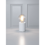 Galda lampa dekoratīva, ar slēdzi, balta, E27, IP20, Max 25W, TUB