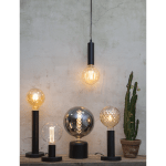 Galda lampa dekoratīva, ar slēdzi, melna, E27, IP20, Max 25W, GLANS