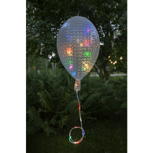 LED āra dekors ballītēm, Balloon RGB, krāsains, mirgojošs, 55cm, 30LED, IP44, 3xAA, ar taimeri