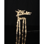 LED dekors Briedis ICY, caurspīdīgs, ar silti baltu gaismu, 20cm, 30LED, IP20, 3xAA, ar taimeri
