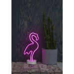 LED galda dekors Neona Flamingo, 32,5cm, 121LED Ropelight Neon, IP20, 3xAA, ar taimeri