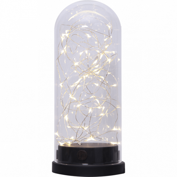 LED dekors Laterna Kupol, silti balta gaisma, 25cm, 50LED, IP20, 3xAAA, ar taimeri