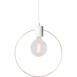 Griestu lampa E27 IP20, Max. 25w Riņķveida, balta/zelta