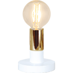 Galda lampa dekoratīva, ar slēdzi, balta/zelta, E27, IP20, Max 40w DUO