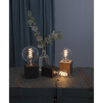 Galda lampa dekoratīva, ar slēdzi, Star Trading Kub E27, IP20, Max 25W, koka
