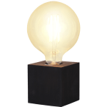 Galda lampa dekoratīva, ar slēdzi, melna, E27, IP20, Max 25w KUB