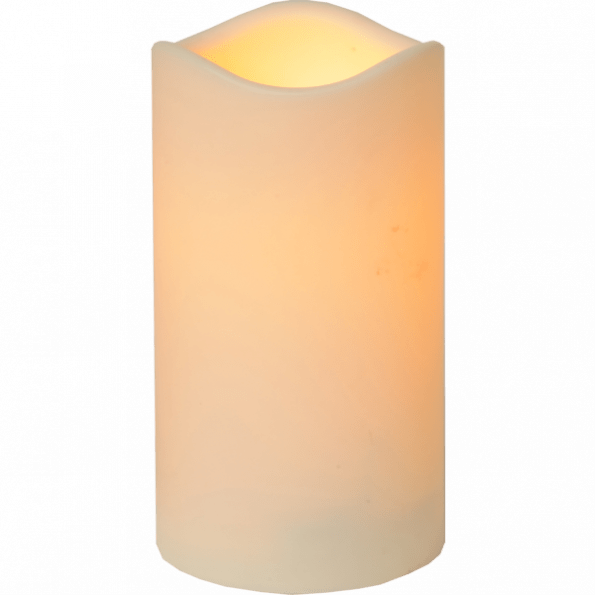 LED āra Svece PAUL, bēša, 15cm, IP44, 3xAAA, ar taimeri
