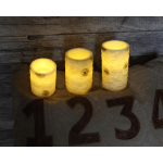 LED vaska svece dekoratīva BJORK, bēša/bērza, 10cm, IP20, 3xAAA, ar taimeri