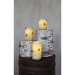 LED vaska svece dekoratīva BJORK, bēša/bērza, 12,5cm, IP20, 3xAAA, ar taimeri