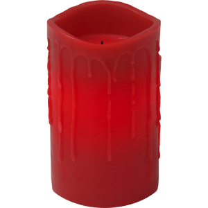 LED Vaska svece DRIP, sarkana, 12,5cm, IP20, 3xAAA, ar taimeri