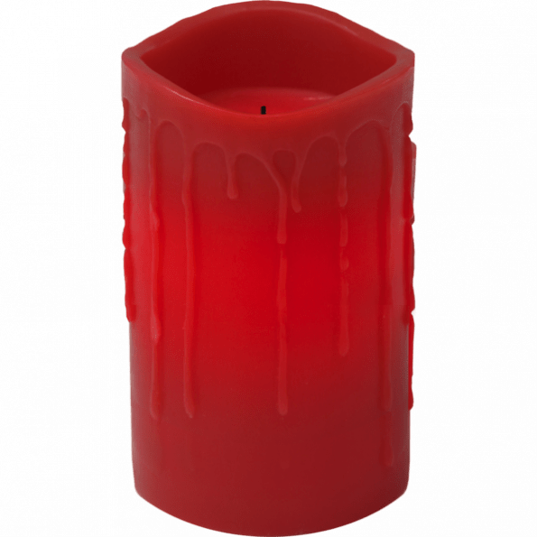 LED Vaska svece DRIP, sarkana, 12,5cm, IP20, 3xAAA, ar taimeri