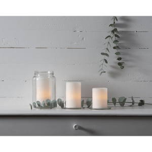 LED Vaska svece SHARP, balta, 10cm, IP20, 3xAAA, ar taimeri