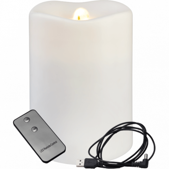 LED vaska svece ar ūdens liesmu WATER CANDLE, 14cm, IP20, 3xC vai USB, ar pulti