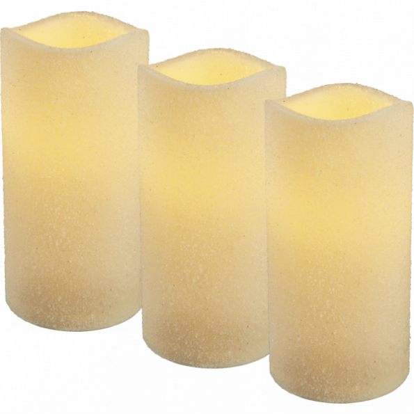 LED sveču komplekts 3gb. Shine, Matētas, 15cm, IP20, 3xAAA, ar taimeri