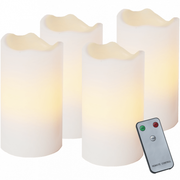 LED Vaska sveces ar pulti 4gb. Star Trading ADVENT, baltas, 10cm, IP20, 2xCR2032, ar taimeri