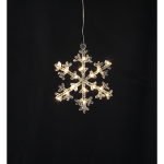 LED piekarams dekors Sniegpārsla Star Trading ICY, WW, 18cm, 16LED, IP20, 3xAA, ar taimeri