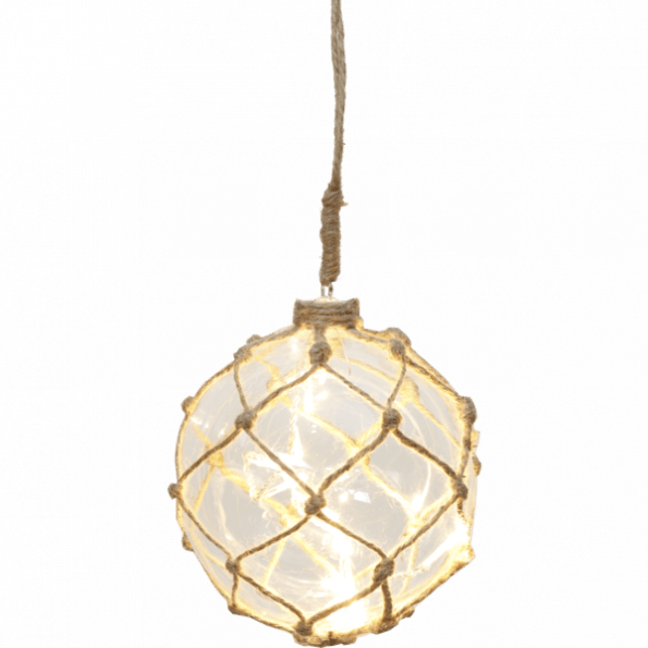 LED dekorācija Stikla bumba NOAH, caurspidīga, silti balta gaisma, 13cm, 8LED, IP20