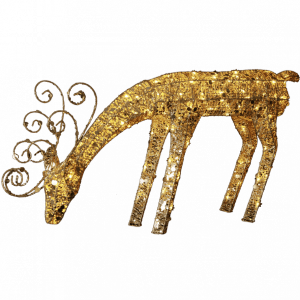 LED āra dekors Briedis zelta Star Trading SEQUINI, 55x116cm, 96LED, IP44, ar vizuļiem