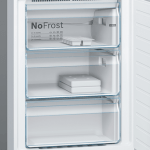 Ledusskapis ar saldētavu Bosch Serie | 6, 204x60cm, inox Ner. tērauda, KGN39HIEP