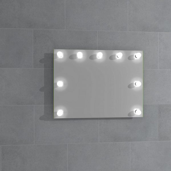 Spogulis ar frontālu LED spuldžu apgaismojumu MERILINA, ar papildus opcijām
