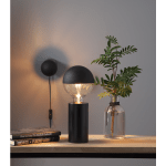 Galda lampa dekoratīva, ar slēdzi, melna, E27, 15cm, IP20, Max 25W, TUB