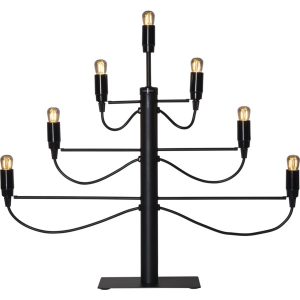 LED dekoratīvais svečturis Star Trading MILANO E14, 52,5cm, 7LED, IP20, melns
