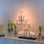 LED dekoratīvais svečturis Star Trading TRAPP 54cm, 7LED, IP20, balts