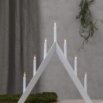 LED dekoratīvais svečturis Star Trading ARROW 64,5cm, 7LED, IP20, balts