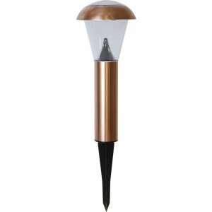 LED dārza gaismeklis ar saules baterijām Star Trading Napoli vara 36cm, 14lm, IP44