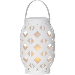 LED laterna ar liesmas efektu Star Trading Flame, balta, 23cm, 5LED, IP44, 3xAAA, ar taimeri