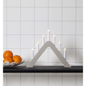 LED dekoratīvais svečturis Star Trading Jarve E10, 36cm, 7LED, IP20, bēšs