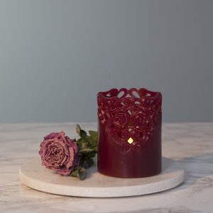LED Vaska svece Star Trading Clary, sakrana, 10cm, IP20, 2xAA, ar taimeri