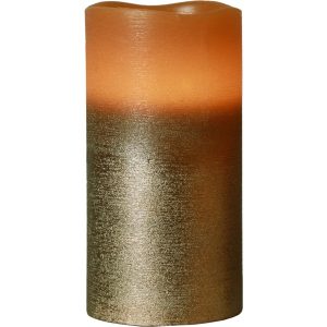 LED Vaska svece Star Trading Cooper, brūna, 15cm, IP20, 3xAAA, ar taimeri