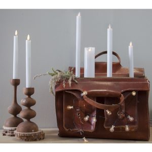 LED Vaska svece Star Trading M-twinkle, balta, 20cm, IP20, 2xAA, ar taimeri