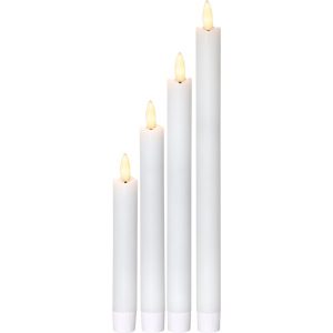 LED Vaska svece Star Trading Flamme, 4gb, balta, 16-26cm, IP20, 8xAAA, ar taimeri
