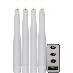 LED Vaska sveces ar pulti 4gb. Star Trading Flamme, baltas, 20cm, IP20, 5xCR2032, ar taimeri