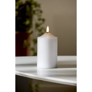 LED Vaska svece Star Trading Flamme, balta, 15cm, IP20, 2xAA, ar taimeri