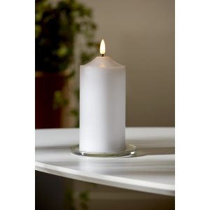 LED Vaska svece Star Trading Flamme, balta, 17cm, IP20, 2xAA, ar taimeri