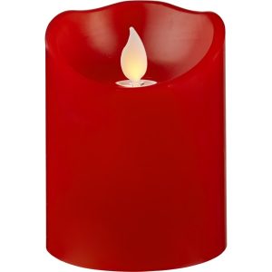 LED Vaska svece Star Trading M-Twinkle, sarkana, 10cm, IP20, 2xAA, ar taimeri