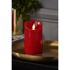 LED Vaska svece Star Trading M-twinkle, sarkana, 12,50cm, IP20, 2xAA, ar taimeri