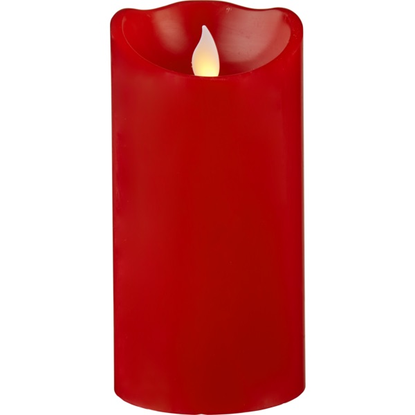 LED Vaska svece Star Trading M-twinkle, sarkana, 15cm, IP20, 2xAA, ar taimeri