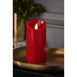 LED Vaska svece Star Trading M-twinkle, sarkana, 15cm, IP20, 2xAA, ar taimeri