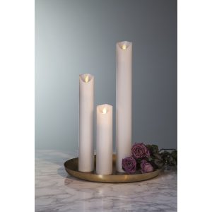 LED Vaska svece Star Trading M-twinkle, balta, 20cm, IP20, 2xAA, ar taimeri