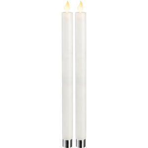 LED Vaska svece Star Trading M-twinkle, 2gb, balta, 30cm, IP20, 4xAA, ar taimeri
